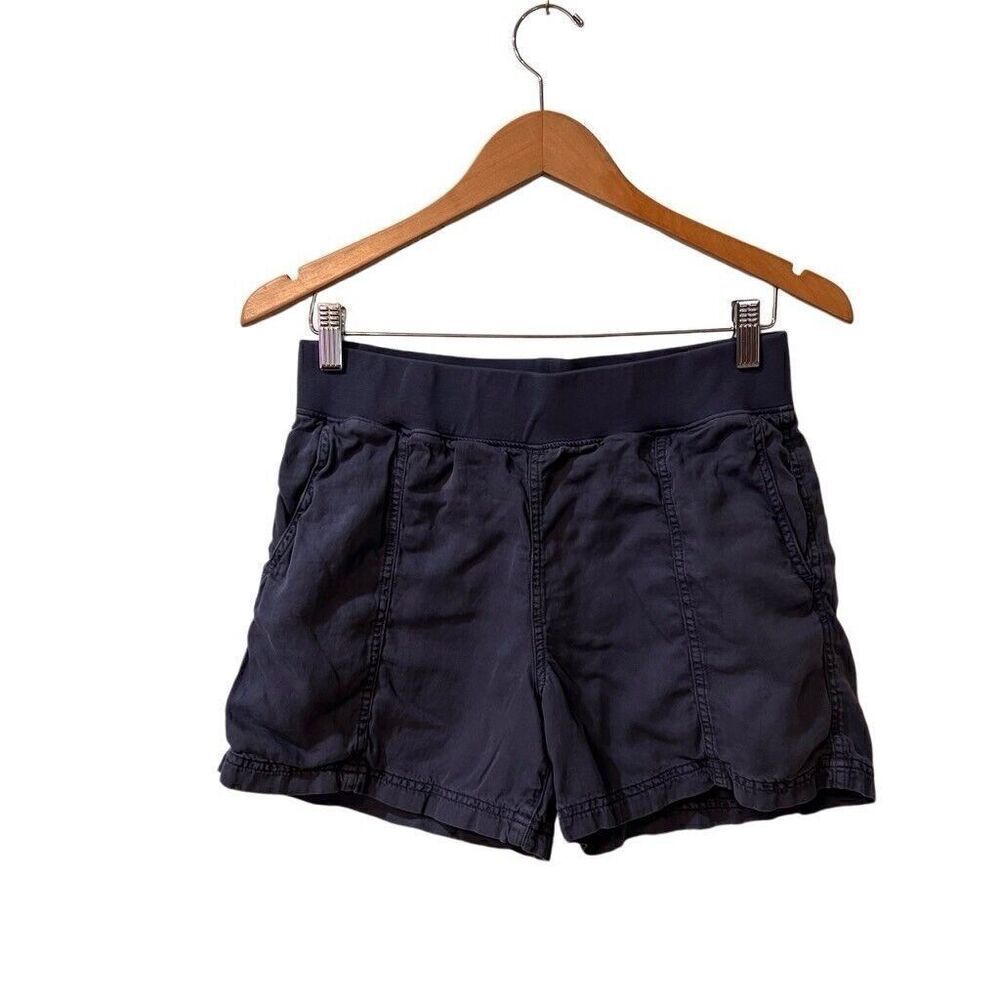 FAHERTY Womens Arlie Blue Shorts Size Small Organic Cotton Linen Blend